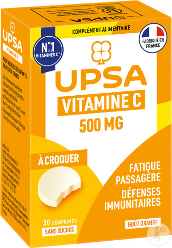 UPSA Vitamine C 500mg 30 Comprimés À Croquer
