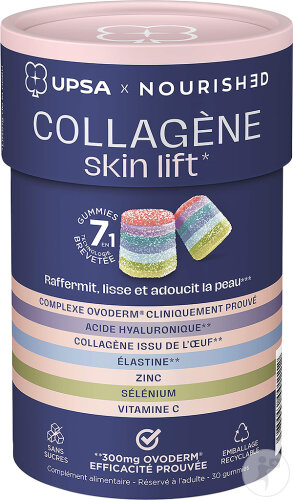 UPSA X Nourished Gummies 7en1 Collagène Skin Lift 30 Pièces