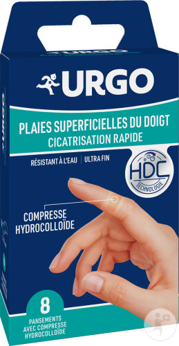 Urgo Cicatrisation Rapide Pansement Doigt Compresse Hydrocolloïde Boîte 8 Pièces