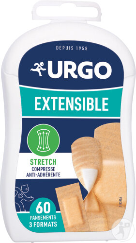 Urgo Extensible Compresse Anti-Adhérente Boîte 60 Pansements