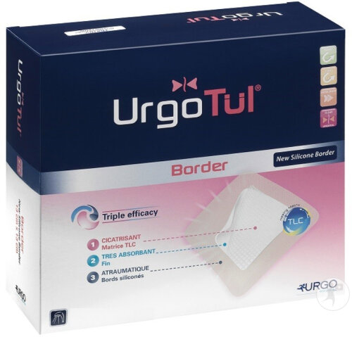 Urgotul Border Pansement Hydrocellulaire Technologie Lipido Colloïde Bord Adhésif 6,5x10cm 10 Pièces