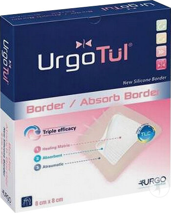 Urgotul Border Pansement Hydrocellulaire Technologie Lipido Colloïde Bord Adhésif 8x8cm 16 Pièces
