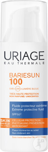 Uriage Bariésun 100 Fluide Protecteur Extrême IP50+ Peaux Intolérantes Au Soleil Flacon Pompe 50ml