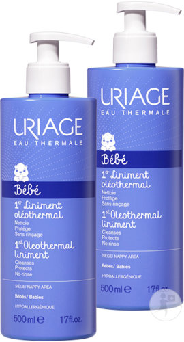 Pack De 2 Uriage Bébé Liniment Oléothermal Soin Nettoyant Flacon Pompe 500ml Promo 