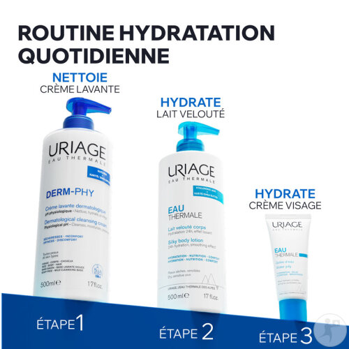 Uriage Derm-Phy Crème Lavante Dermatologique Toutes Peaux Visage/ Corps/ Cheveux Tube 200ml-7