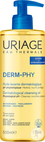 Uriage Derm-Phy Huile Lavante Dermatologique Toutes Peaux Visage/ Corps Flacon Pompe 500ml