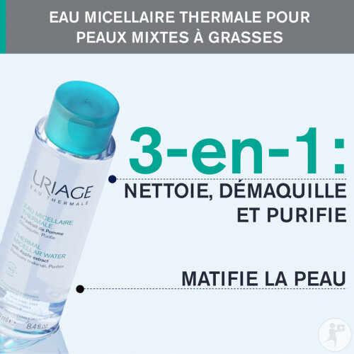 Uriage Eau Thermale Eau Micellaire Thermale Peaux Mixtes À Grasses Flacon 250ml-3