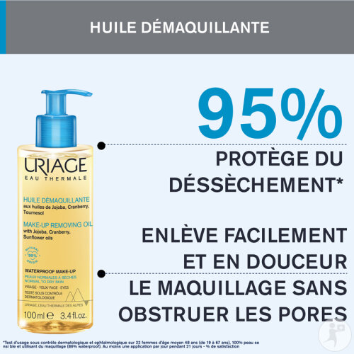Uriage Eau Thermale Huile Démaquillante Peaux Normales À Sèches Flacon Pompe 100ml-3