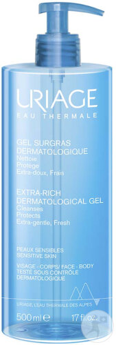 Uriage Gel Surgras Dermatologique Peaux Sensibles Flacon Pompe 500ml
