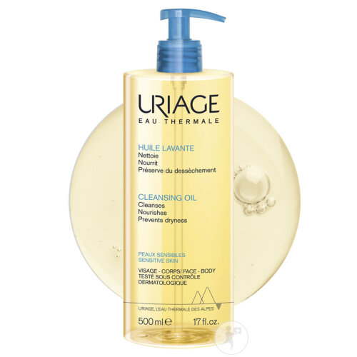 Uriage Huile Nettoyante Visage-Corps Peaux Sensibles Flacon Pompe 500ml-2