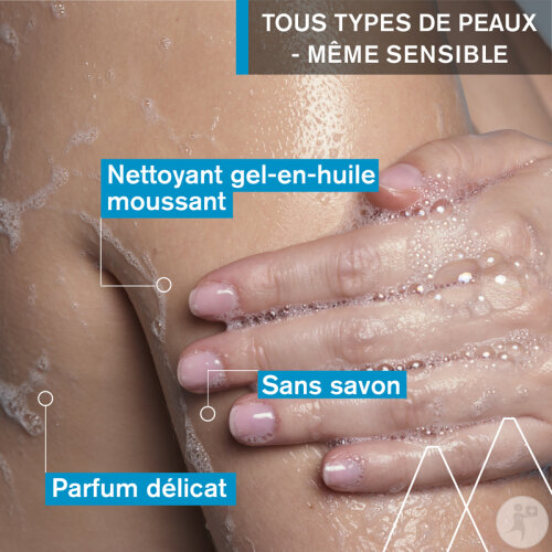 Uriage Huile Nettoyante Visage-Corps Peaux Sensibles Flacon Pompe 500ml-3