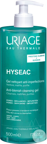 Uriage Hyséac Gel Nettoyant Anti-Imperfections Flacon Pompe 500ml Nouvelle Formule
