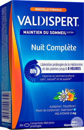 Valdispert Maintien du Sommeil Nuit Complète 30 Comprimés