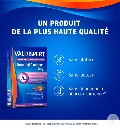 Valdispert Endormissement Sommeil 4 Actions 1mg Complément Alimentaire 30 Capsules-4