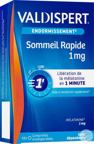 Valdispert Sommeil Rapide 1mg Endormissement Complément Alimentaire 50 Comprimés
