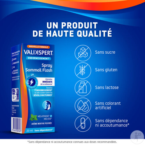 Valdispert Endormissement Spray Sommeil Flash Complément Alimentaire Arome Menthe Poivrée 20ml-3