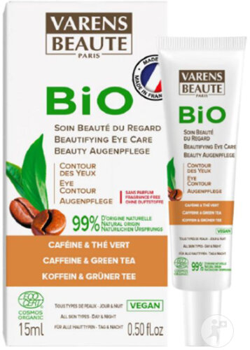 Varens Beauté Bio Soin Beauté Du Regard Caféine Et Thé Vert Contour Yeux Toutes Peaux Tube 15ml