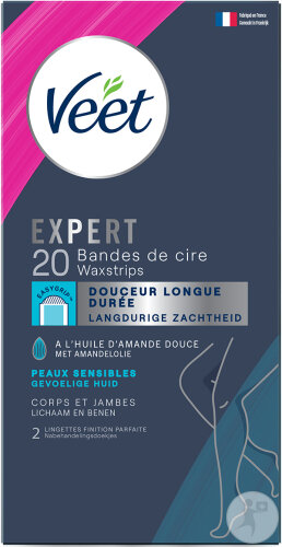 Veet Expert Bandes De Cire Froide Jambes Peaux Normales 20 Strips