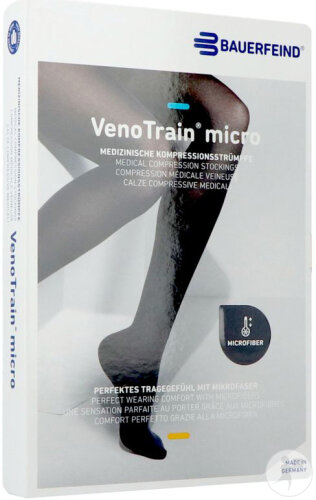 VenoTrain Micro Adultes C1 Orthopédique Soutien Ferme Normal Long Caramel L 1 Paire