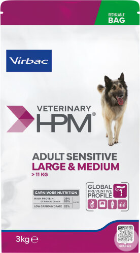 Virbac Veterinary HPM Adult Sensitive Large & Medium Dog 3kg