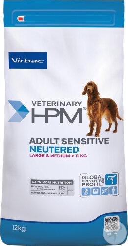Virbac Veterinary HPM Adult Sensitive Neutered Dog Large & Medium 12kg