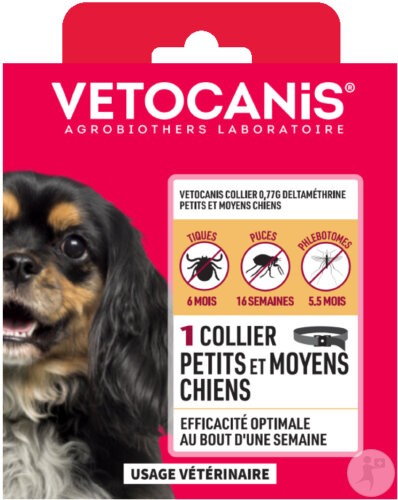 Vetocanis Collier Antiparasitaire 0,77g Deltaméthrine Petit Et Moyen Chien 1 Pièce