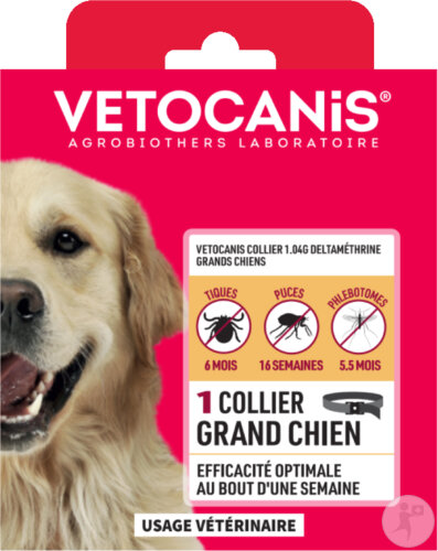 Vetocanis Collier Antiparasitaire 1,04g Deltaméthrine Grand Chien 1 Pièce