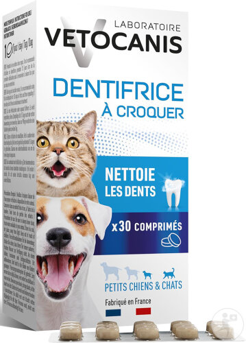 Vetocanis Dentifrice À Croquer Pour Chat/Petit Chien 30 Comprimés