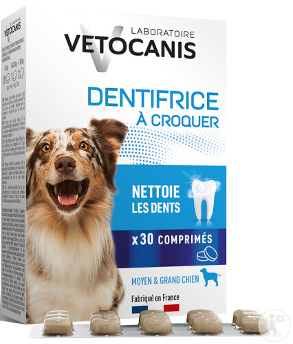 Vetocanis Dentifrice À Croquer Pour Chien 30 Comprimés
