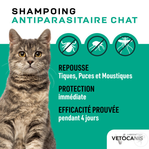 Vetocanis Shampoing AntiPuces Tiques Et Moustiques Répulsif Chat Tube — free download