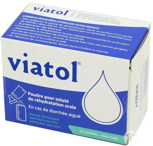 Viatol Poudre Pour Soluté De Réhydratation Orale Diarrhées/Gastro-Entérite 10 Sachets