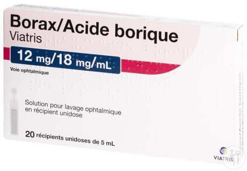 Viatris Borax/Acide Borique 12mg/18mg/ml Solution Pour Lavage Ophtalmique Unidoses 20x5ml