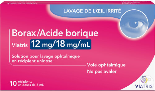 Viatris Sas France Borax 12mg/Acide Borique 18mg Lavage Ophtalmique Œil Irritée Unidoses 10x5ml