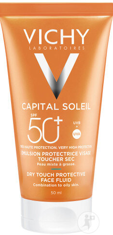 Vichy Capital Soleil Émulsion Protectrice Visage Toucher Sec IP50 Tube 50ml
