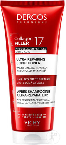 Vichy Dercos Collagen 17 Filler Après-Shampoing Ultra-Réparateur Tube 200ml