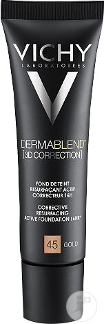 Vichy Dermablend 3D Correction Fond De Teint Resurfaçant Actif Correcteur 16h Teinte 45 Gold 30ml