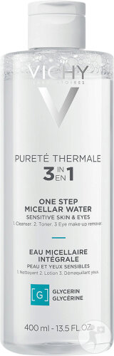 Vichy Pureté Thermale 3en1 Eau Micellaire Intégrale Peaux Et Yeux Sensibles 400ml