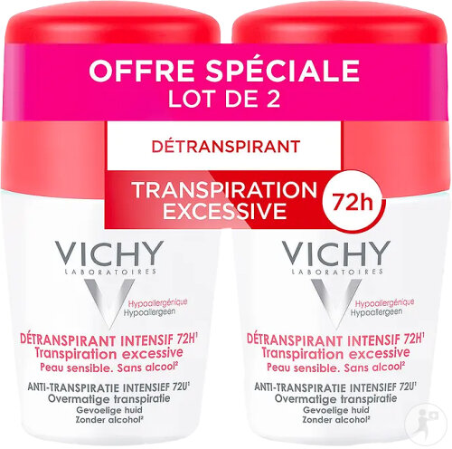 Vichy Stress Resist Traitement Anti-Transpirant 72h Roll-On 2x50ml Promo 2ème A -50% (CNK pack)