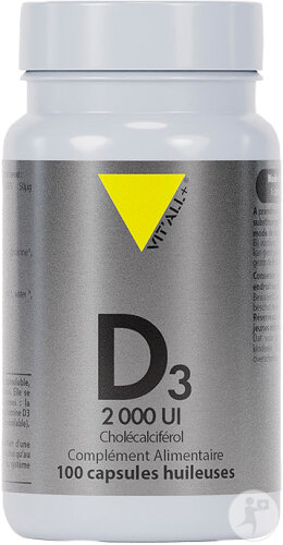 Vit'all+ Vitamine D3 2000UI Cholécalciférol 100 Capsules Huileuses