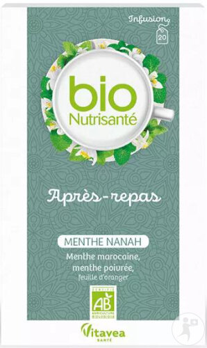 Vitavea BioNutrisanté Infusion Après Repas Bio 100% Menthe & Nanah 20 Sachets