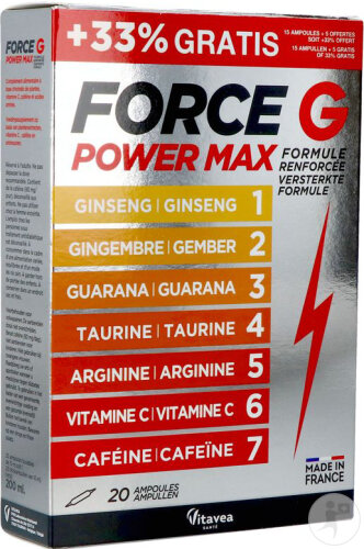 Vitavea Force G Power Max Ampoules 20 Pièces