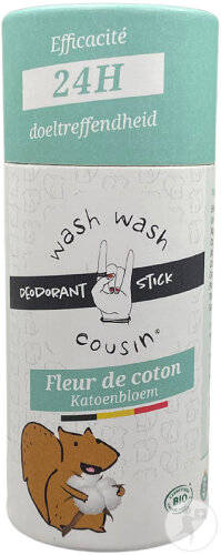Wash Wash Cousin Déodorant Stick Fleur De Coton Vert Bio 50g