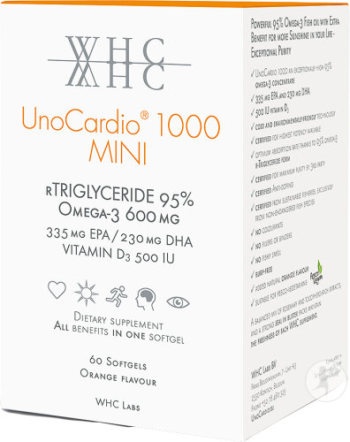 WHC UnoCardio 1000 Mini + Vitamine D 1000 60 Gélules
