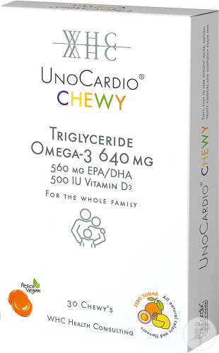 WHC UnoCardio Chewy Triglyceride Oméga 3 640mg Gummies 30 Pièces