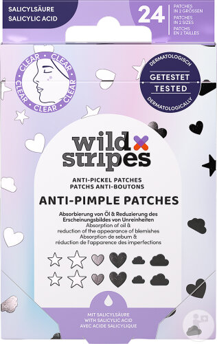 Wild Stripes Ant-Pimple Patches Holo Clear 24 Pièces