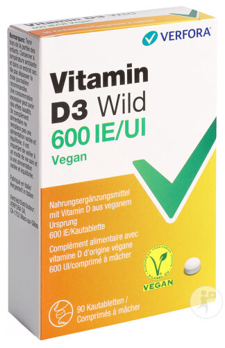 Wild Vitamin D3 Wild 600UI 90 Comprimés À Croquer