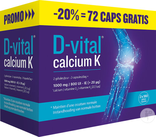 Will Pharma D-Vital Calcium K Promo Pack -20% 2x180 Gélules