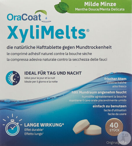 Xylimelts Pastilles Adhésives Contre La Bouche Sèche Menthe 40 Pièces