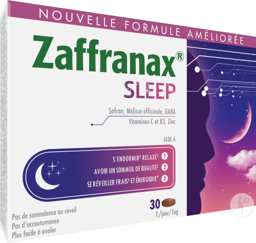 Zaffranax Sleep Sommeil Fatigue Moments De Stress 30 Comprimés