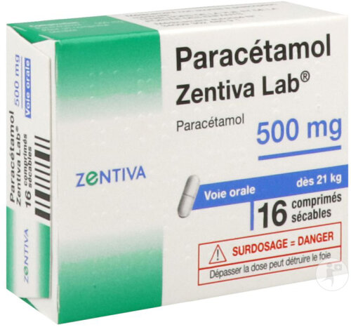 Zentiva Paracétamol 500mg 2x8 Comprimés